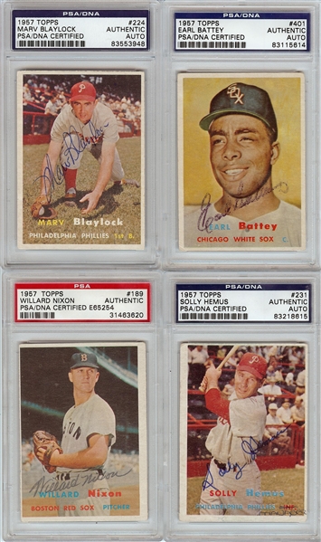 Signed 1957 Topps Baseball Starter Set (290/407)