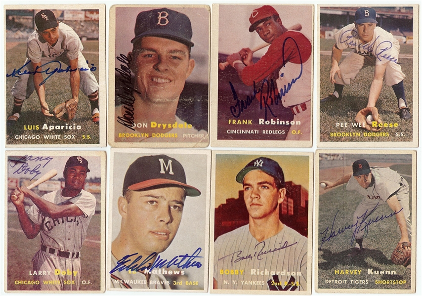 Signed 1957 Topps Baseball Starter Set (290/407)