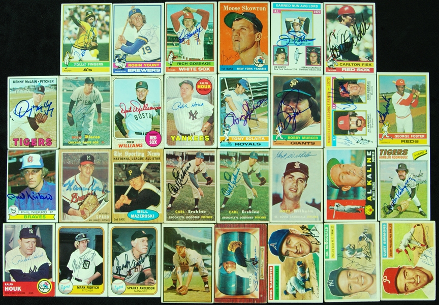 1953-1981 Signed Card Hoard (652) with HOFers (17)