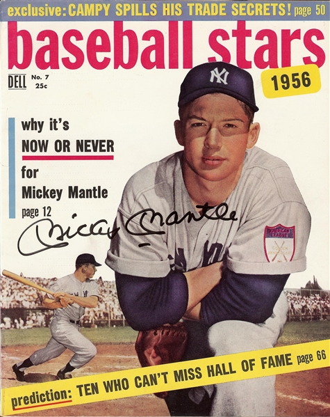 Mickey Mantle Signed Baseball Stars Magazine (1956) (PSA/DNA)