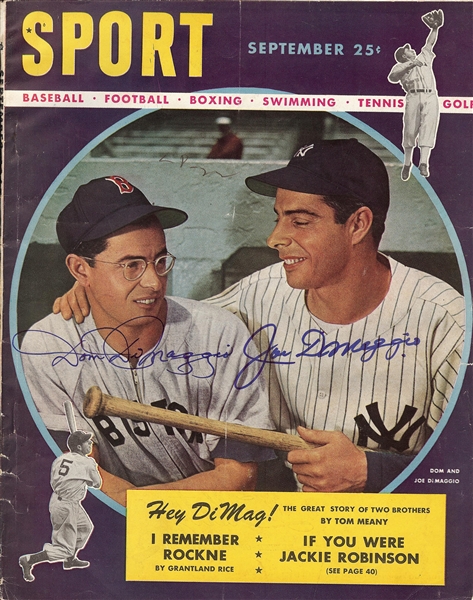 Joe DiMaggio & Dom DiMaggio Signed Sport Magazine (1947) (PSA/DNA)