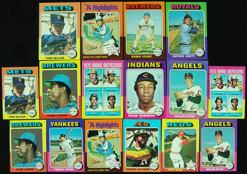 High-Grade 1975 Topps Baseball Regular and Mini Complete Sets (2)