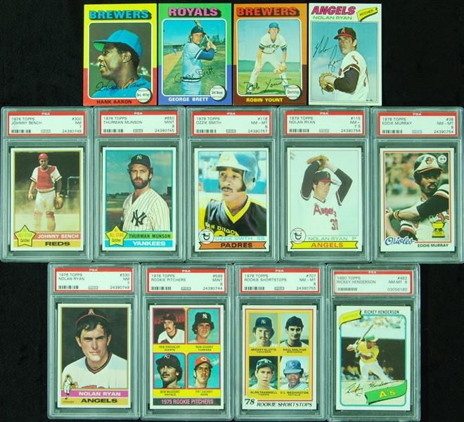 High-Grade 1975-80 Topps Baseball Complete Sets, PSA-Graded Keys (6)