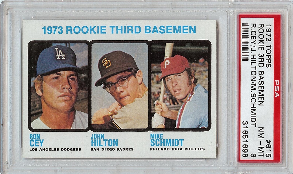 1973 Topps Mike Schmidt Rookie 3rd Basemen RC No. 615 PSA 8