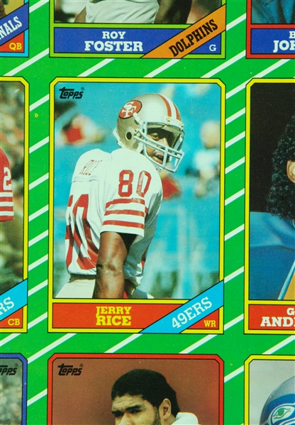 1986 Topps Football Uncut Sheets with Jerry Rice RC (2)