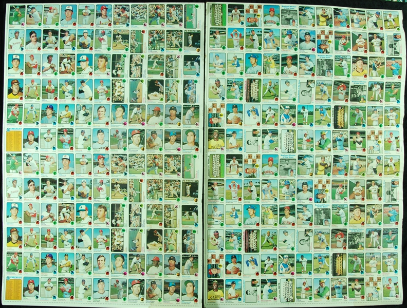 1973 Topps Baseball Uncut Sheets Pair (2)