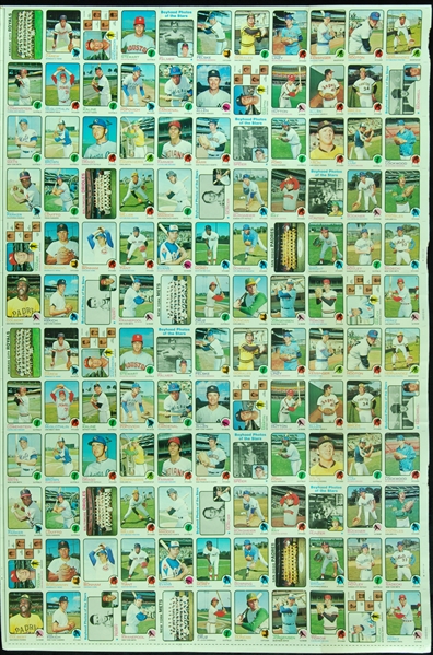 1973 Topps Baseball Uncut Sheets Pair (2)