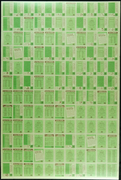 1984 Topps Football Uncut Sheet (3) with Dan Marino RC