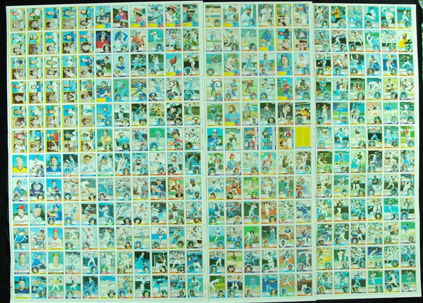 1983 Topps Baseball Uncut Sheets Group (3)