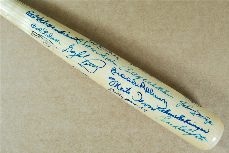 HOFer Multi-Signed Cooperstown Bat (26) with Aaron, Drysdale, Berra (JSA)