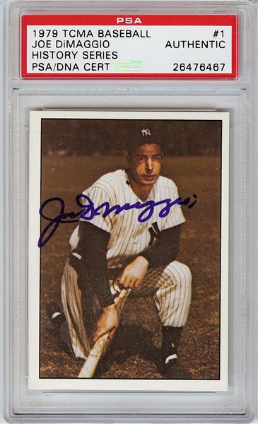 Joe DiMaggio Signed 1979 TCMA No. 1 (PSA/DNA)