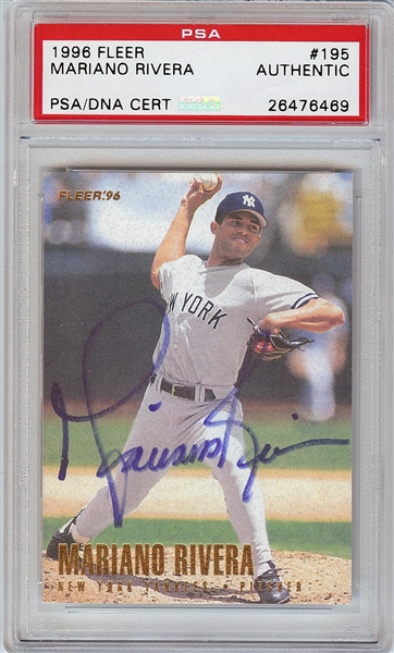 Mariano Rivera Signed 1996 Fleer Tradition No. 195 (PSA/DNA)