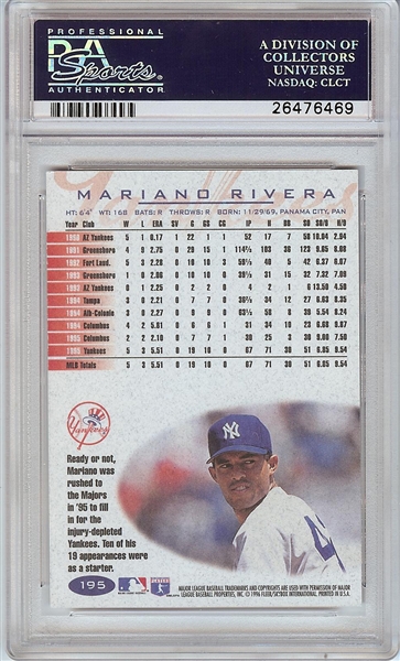 Mariano Rivera Signed 1996 Fleer Tradition No. 195 (PSA/DNA)