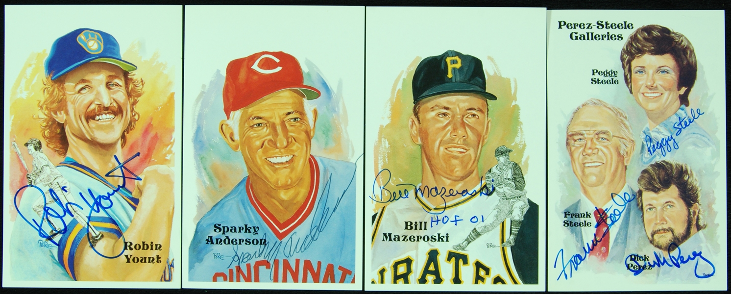 Perez-Steele HOF Postcard Set with (85) Signatures