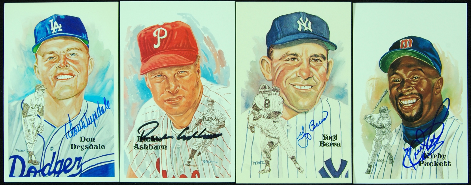 Perez-Steele HOF Postcard Set with (85) Signatures