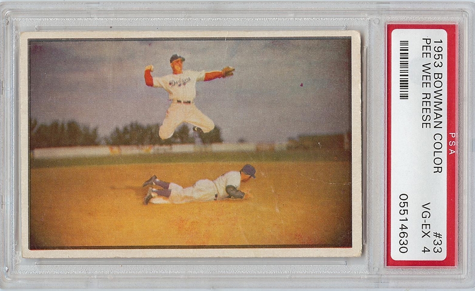 1953 Bowman Color Pee Wee Reese No. 33 PSA 4