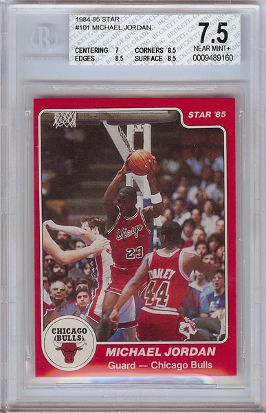 1984-85 Star Co. Chicago Bulls Team Set with Michael Jordan XRC No. 101 BGS 7.5