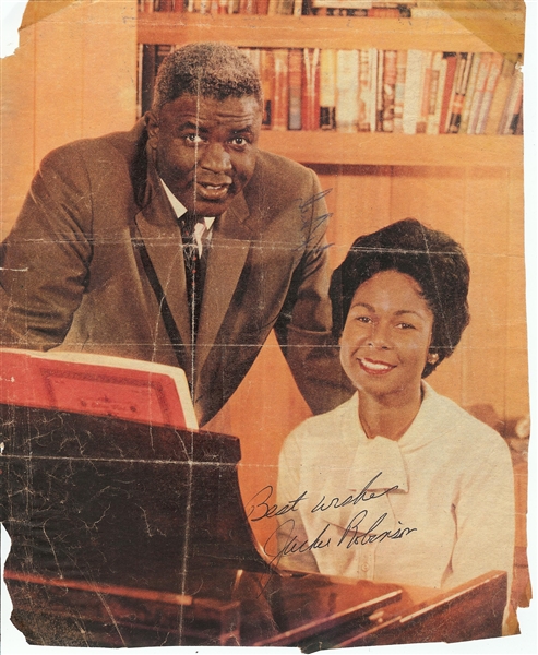 Jackie Robinson Signed Magazine Page (JSA)