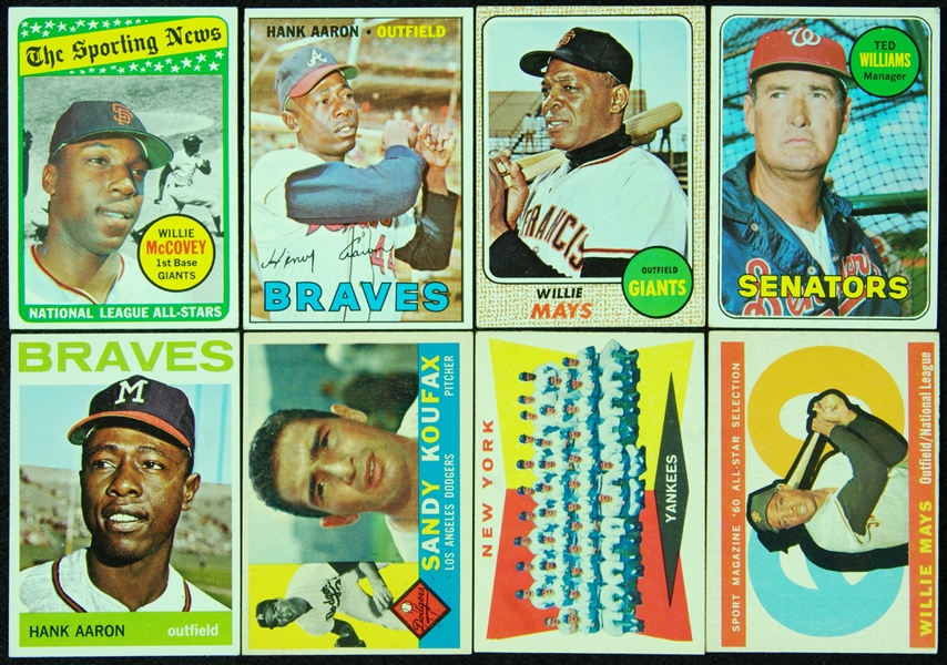 1950’s and 1960’s Topps Baseball Large Group With Hall of Famers, Stars (110)