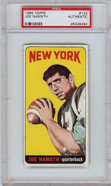 1965 Topps Joe Namath RC No. 122 PSA Authentic