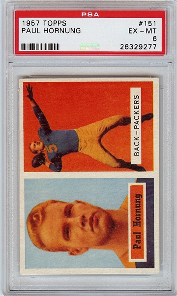 1957 Topps Paul Hornung RC No. 151 PSA 6