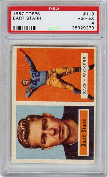 1957 Topps Bart Starr RC No. 119 PSA 4