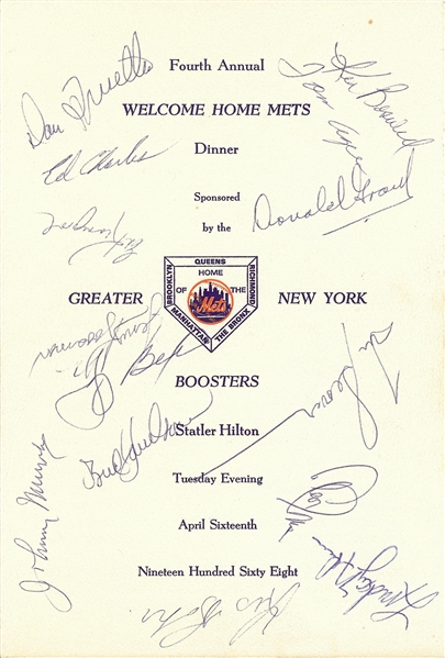 1968 New York Mets Team-Signed Welcome Home Mets! Program (JSA)