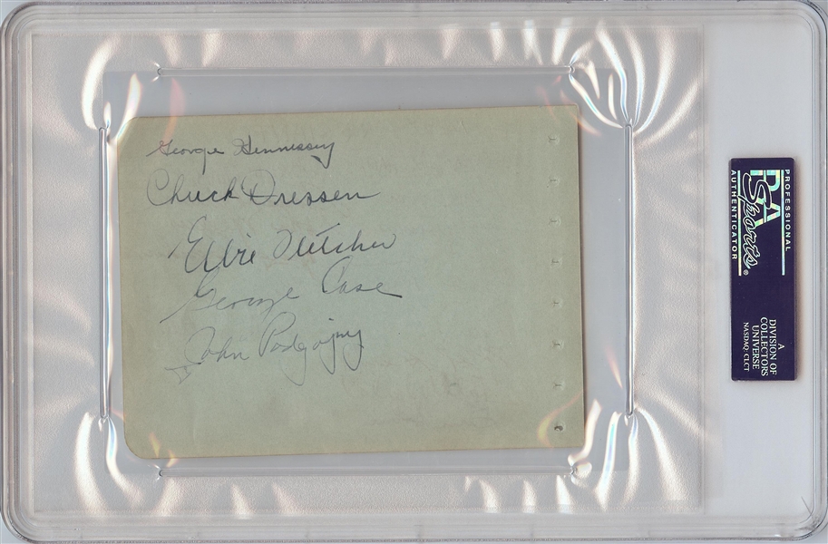 1945 New York Giants Signed Album Page with Tuffy Leemans (PSA/DNA)