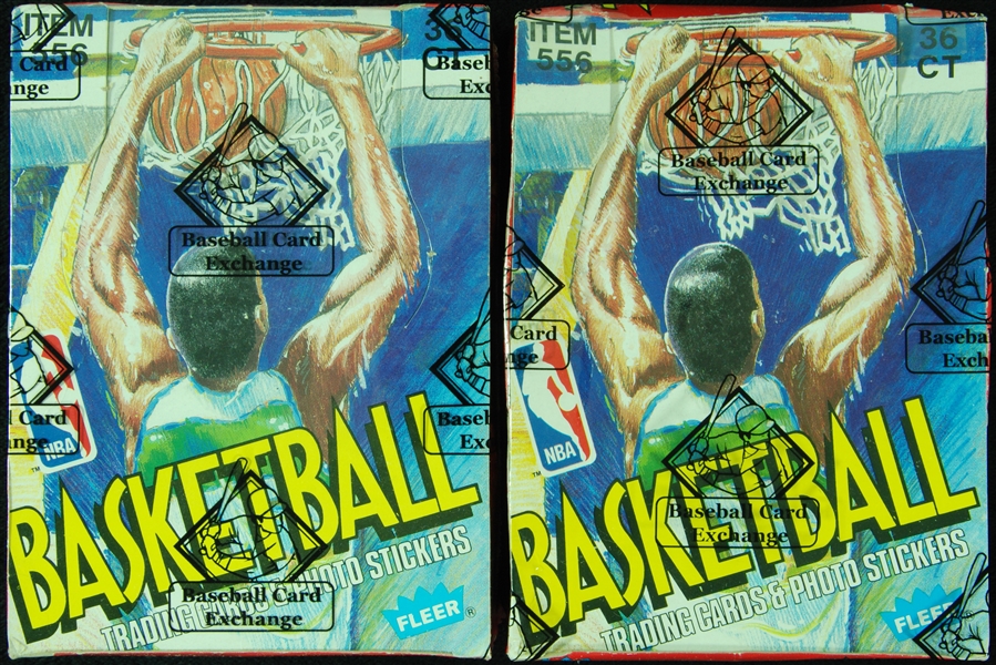 1989-90 Fleer Basketball Wax Boxes Pair (2) (BBCE)