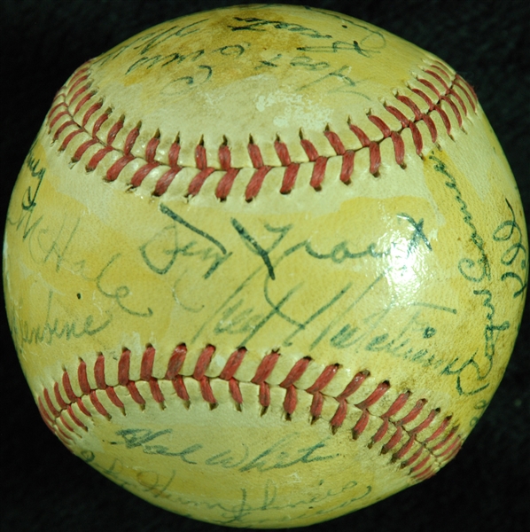 1947 Detroit Tigers Team-Signed OAL Baseball (21) (PSA/DNA)