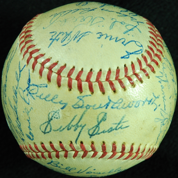 1948 Boston Braves Team-Signed ONL Baseball (24) (PSA/DNA)