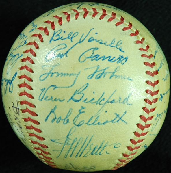 1948 Boston Braves Team-Signed ONL Baseball (24) (PSA/DNA)