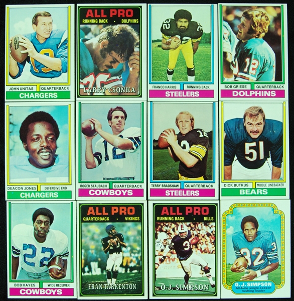 Super High-Grade 1974 Topps Football Complete Set (531)