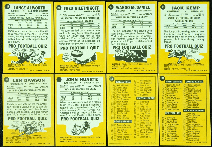 High-Grade 1967 Topps Football Near-Set (130/132)