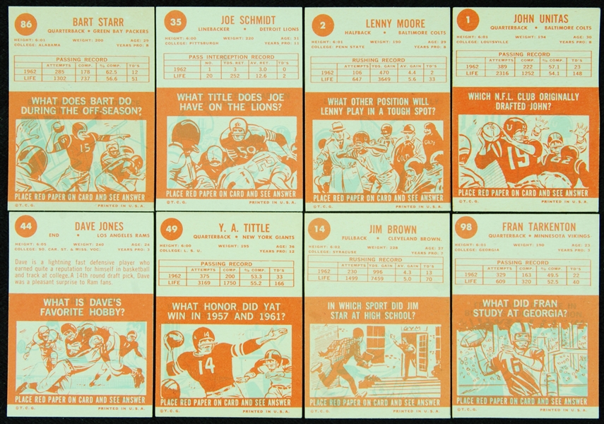 High-Grade 1963 Topps Football Partial Set (116/176)