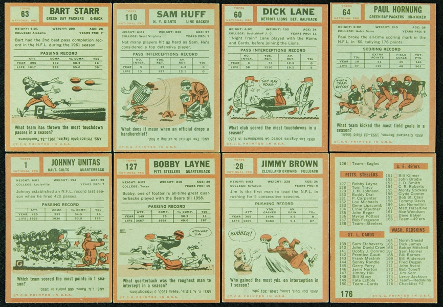 1962 Topps Football Partial Set (126/176)