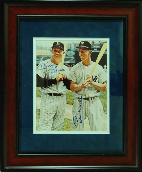 Mickey Mantle & Billy Martin Signed 8x10 Framed Photo (JSA)