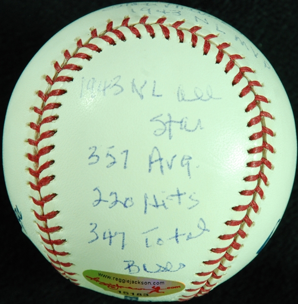 Stan Musial Single-Signed STAT OML Baseball (PSA/DNA)