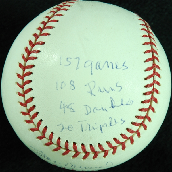 Stan Musial Single-Signed STAT OML Baseball (PSA/DNA)