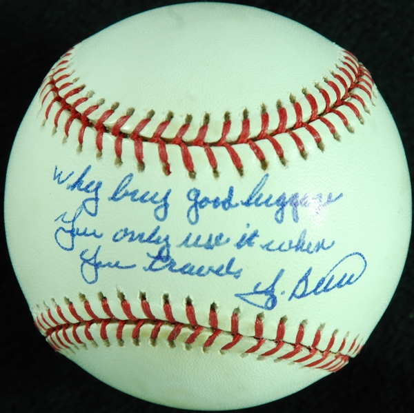 Yogi Berra Single-Signed OAL Baseball with Unique Inscription (PSA/DNA)