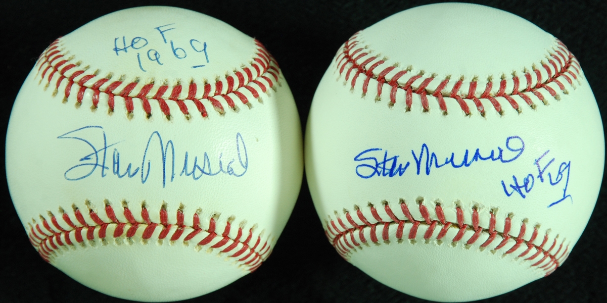 Stan Musial Single-Signed OML Baseballs (2) (Steiner)