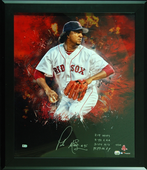 Pedro Martinez Signed 16x20 Framed Photo with Multiple Inscriptions (45/45) (Fanatics)