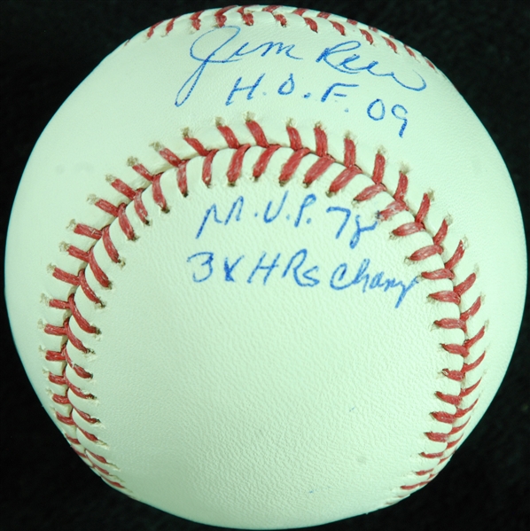 Jim Rice Single-Signed OML STAT Baseball (Steiner)