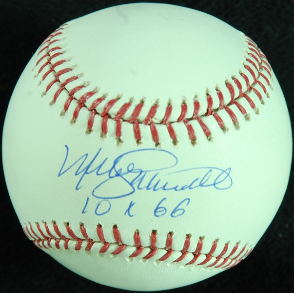 Mike Schmidt Single-Signed OML Baseball Inscribed 10x GG (Steiner)