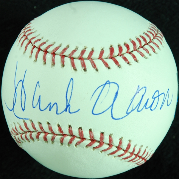 Hank Aaron Single-Signed OML Baseball (Steiner)