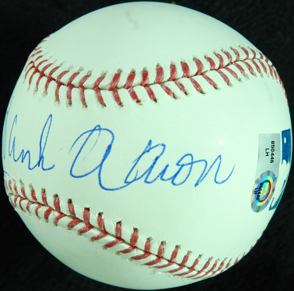 Hank Aaron Single-Signed OML Baseball (Steiner)