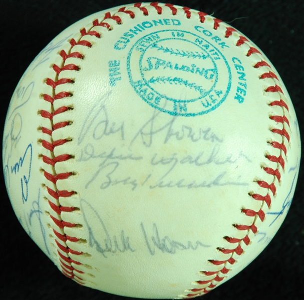 Thurman Munson, 1970s Yankees & Old Timers Multi-Signed Baseball (16) (JSA)