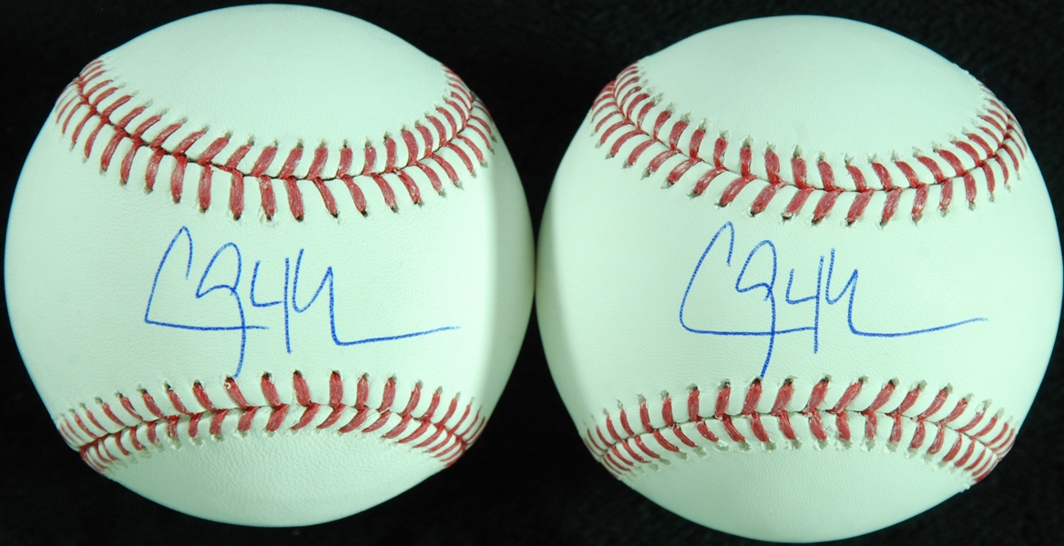 Clayton Kershaw Single-Signed OML Baseballs Pair (2) (Fanatics)