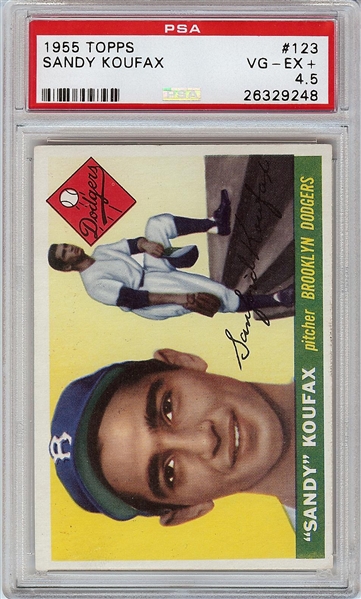 1955 Topps Sandy Koufax RC No. 123 PSA 4.5