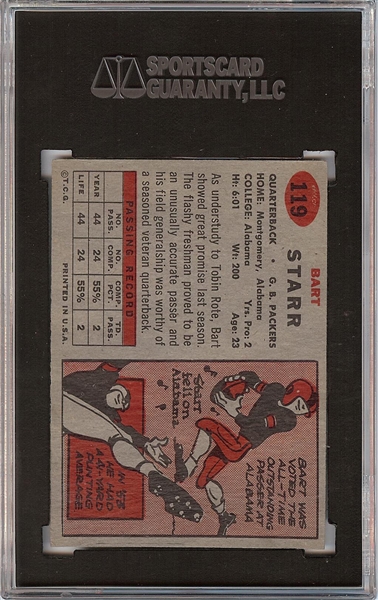 1957 Topps Bart Starr RC No. 119 SGC 7